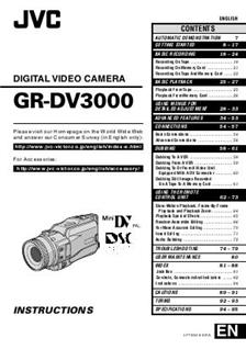 JVC GR DV 3000 manual. Camera Instructions.